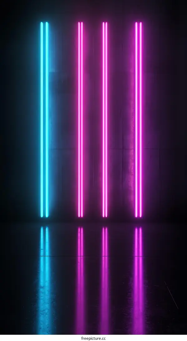 Neon Lights Abstract Futuristic Background