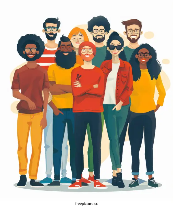 A group of diverse people standing together