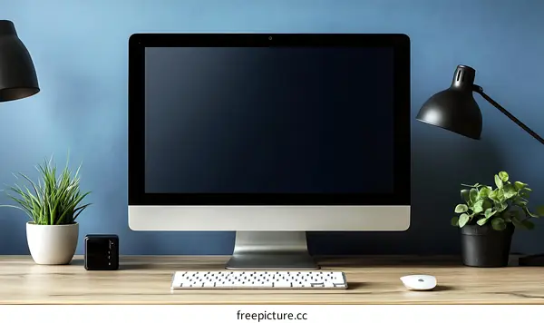 Modern Home Office Workspace with Computer