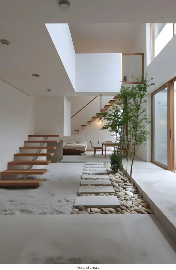 Modern Minimalist House Interior Design with Indoor Garden