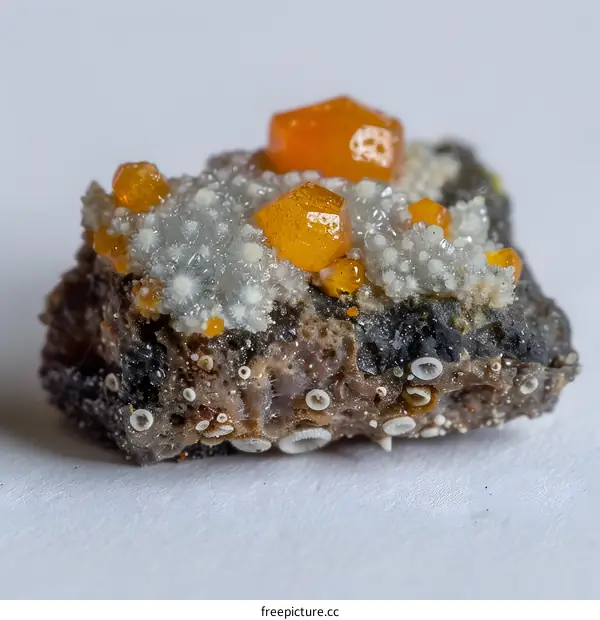 Orange Wulfenite Crystals on Matrix