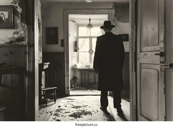 Man in a hat standing in a hallway
