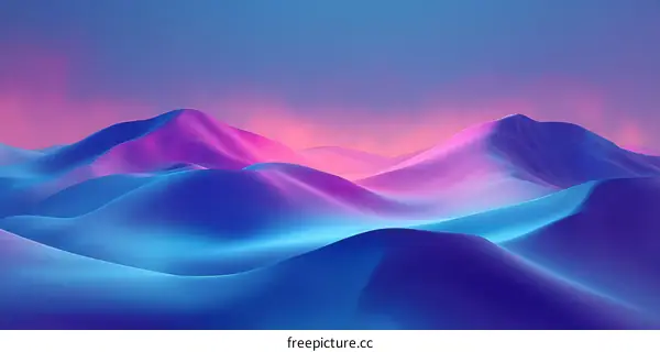 Abstract Neon Mountain Landscape