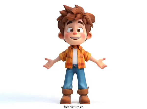 3d cartoon character boy
