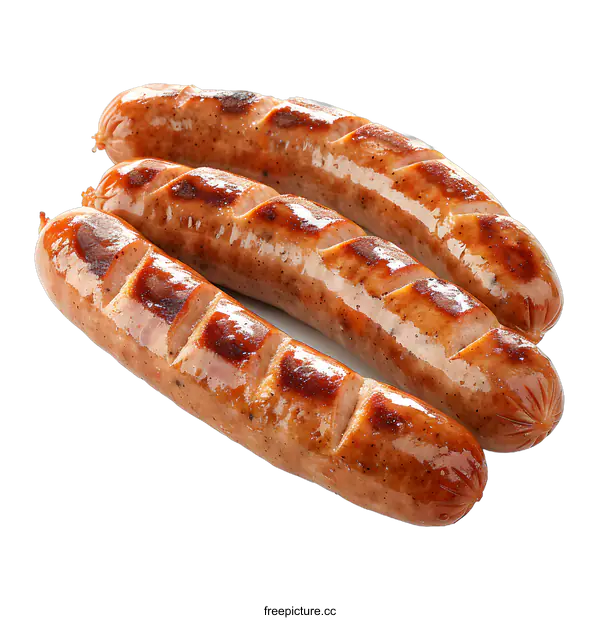 [Transparent Background PNG]Grilled Sausages on White Background