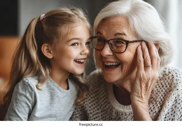 Grandmother and Granddaughter Sharing a Moment of Joy