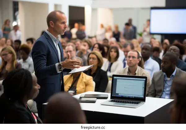 Businessman giving a presentation in a conference room