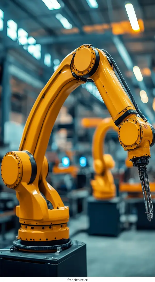 Automated Industrial Robotic Arms in a Factory