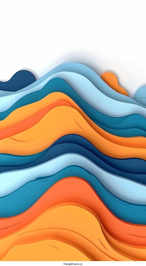 Abstract Wavy Background with Blue and Orange Gradient
