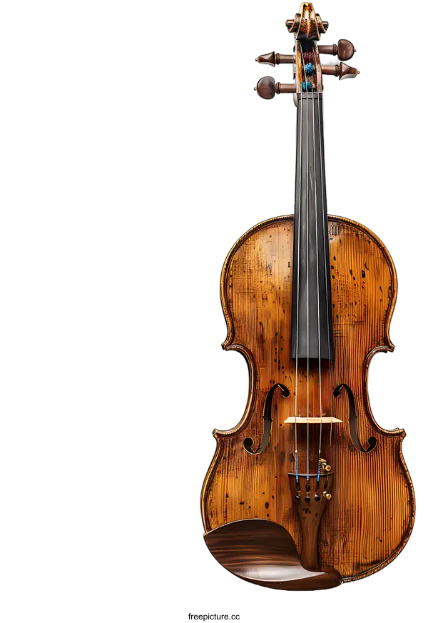 [Transparent Background PNG]An old violin with a white background