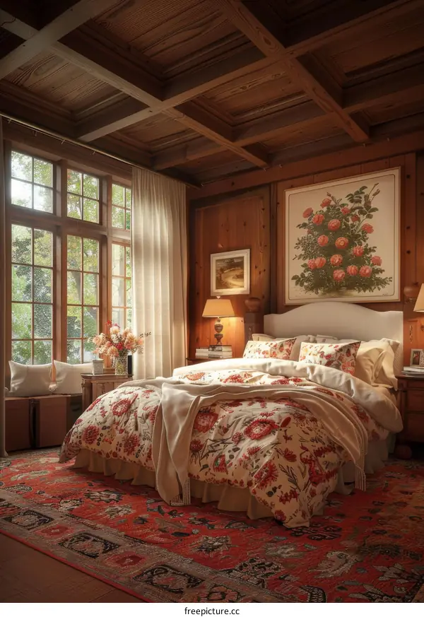 Cozy Country Style Bedroom with Warm and Inviting Mood