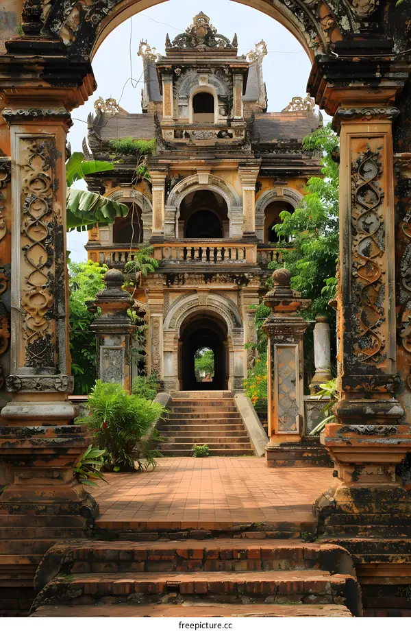 Old abandoned Vietnamese temple