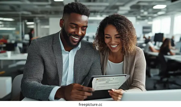 Business Partners Working Together in Modern Office