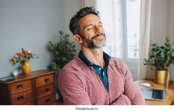 Relaxed Man in a Home Interior