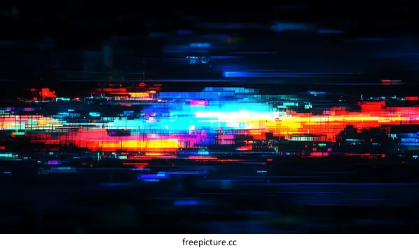 Abstract Digital Glitch Art Background