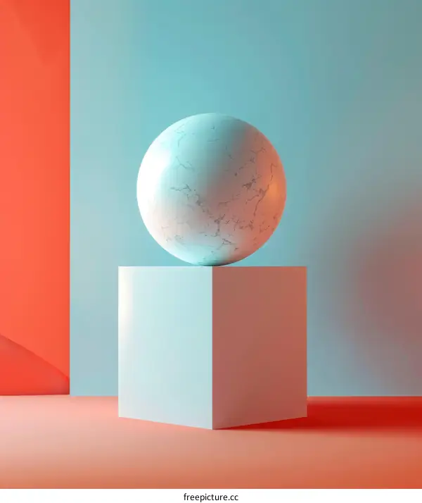 3D Abstract Sphere and Cube