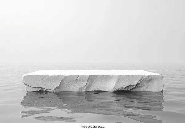 White Stone Platform on Water Minimalist Design
