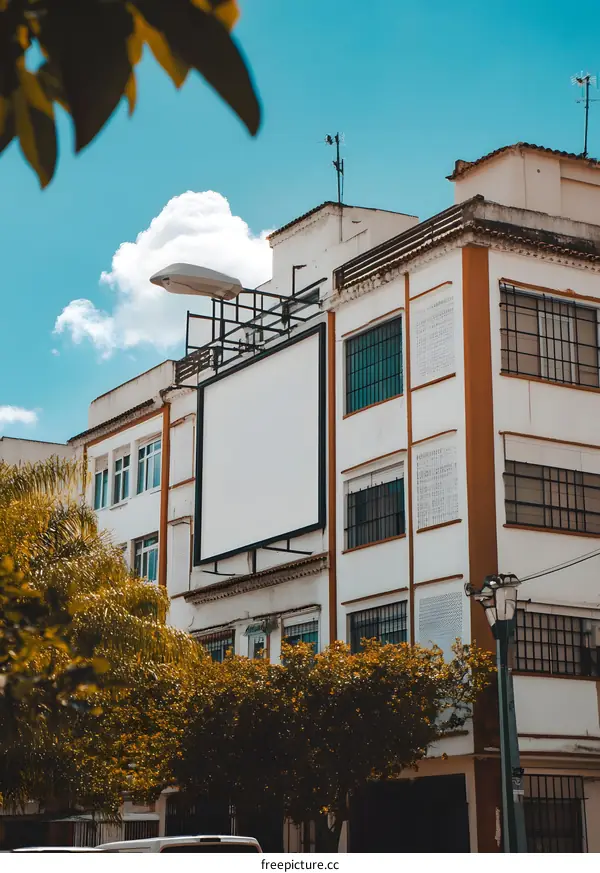 Blank Billboard on Building Side