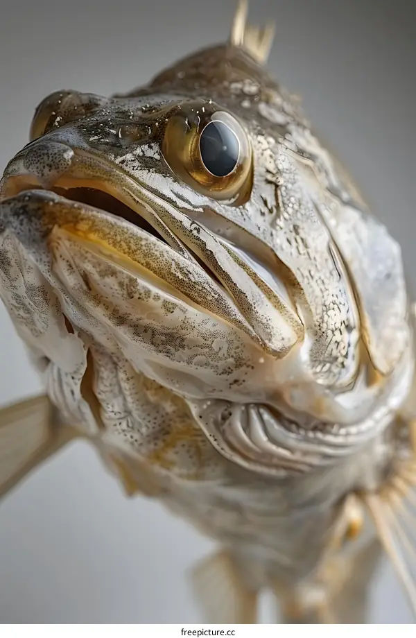 Close up of a fish head