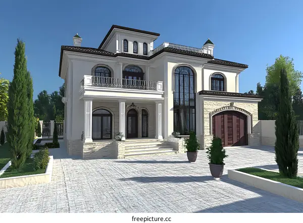 Luxury Modern Mansion House With A Garage