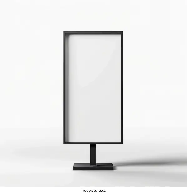 Black advertising stand mockup isolated on white background