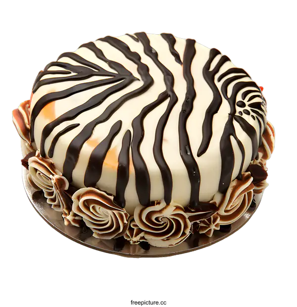 [Transparent Background PNG]Zebra Striped Cake Isolated
