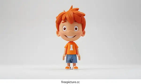 3D illustration of a happy boy