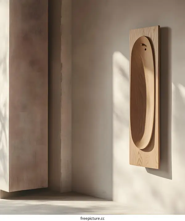 Wooden Wall Art Design with Abstract Shape