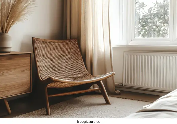 Modern Woven Chair by the Window