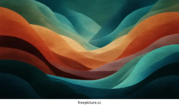Abstract Colorful Wavy Layers Illustration