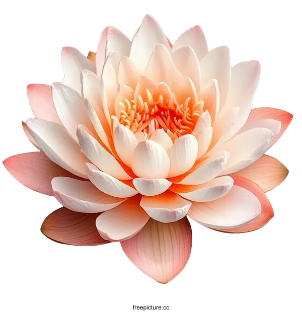 [Transparent Background PNG]Close-up of a Beautiful Peach Blossom Water Lily
