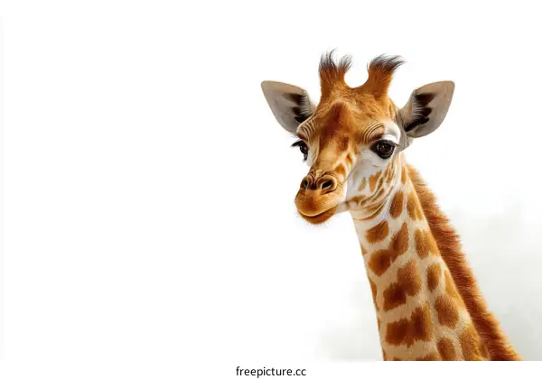 Closeup Portrait of a Baby Giraffe