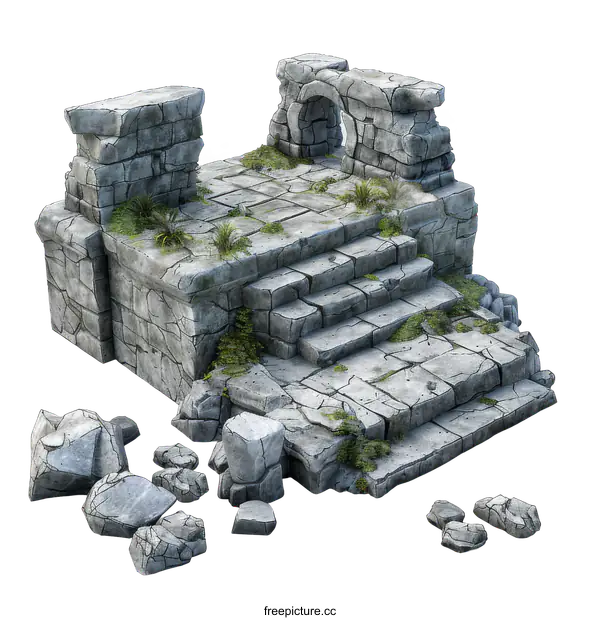 [Transparent Background PNG]Ancient stone ruins