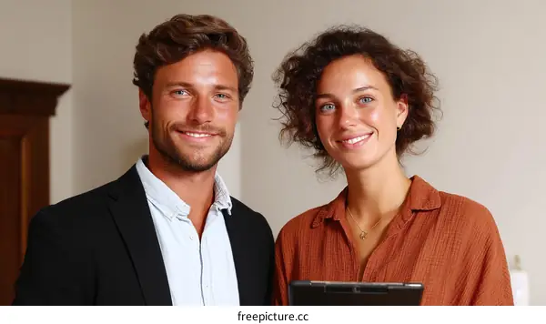 Two Caucasian Business Professionals