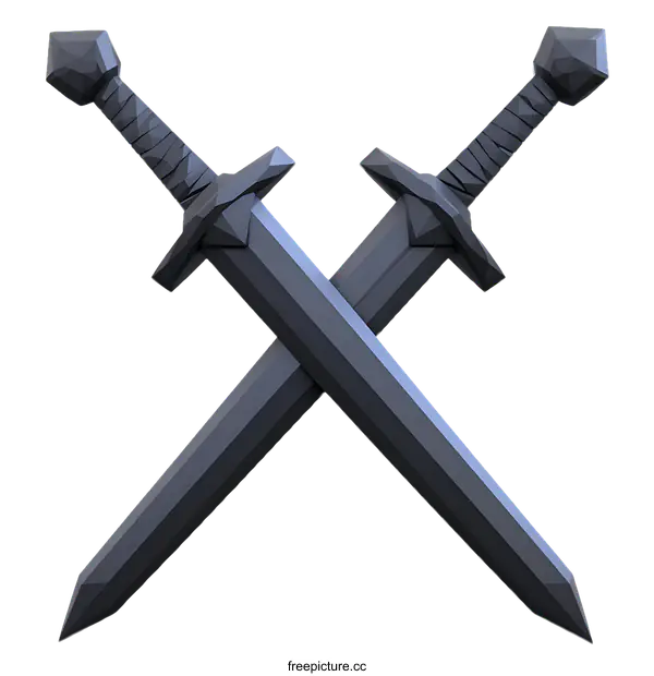 [Transparent Background PNG]Two Crossed Swords Illustration