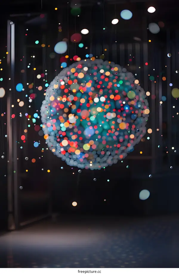 Abstract Bokeh Lights Hanging From Ceiling