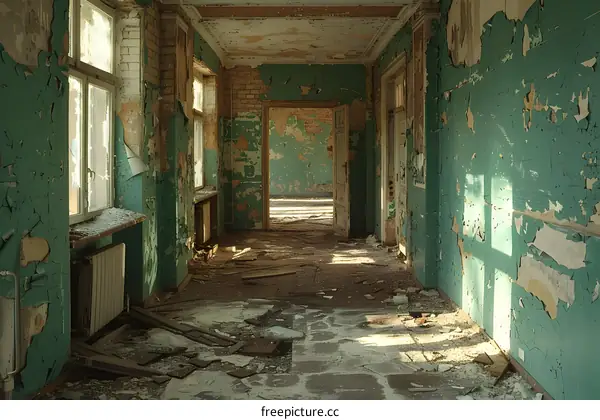 interior of an abandoned building