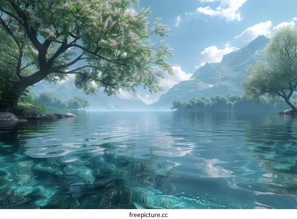 Tranquil Mountain Lake