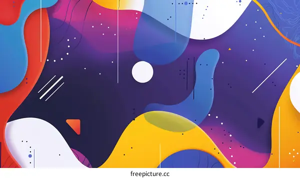 Abstract Geometric Shapes with Colorful Gradient Background