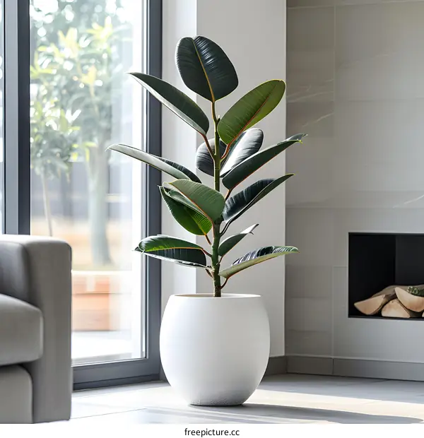 White Potted Plant in Living Room