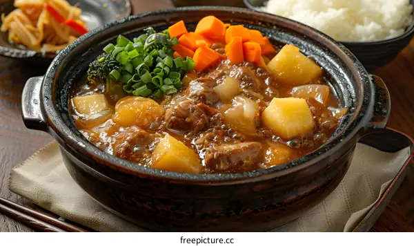 Japanese beef stew with potatoes and carrots