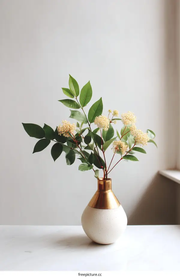 Elegant Arrangement of Flowers in a Vase