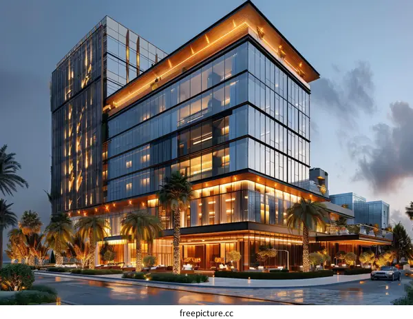 Modern Architectural Design of a Hotel Tower