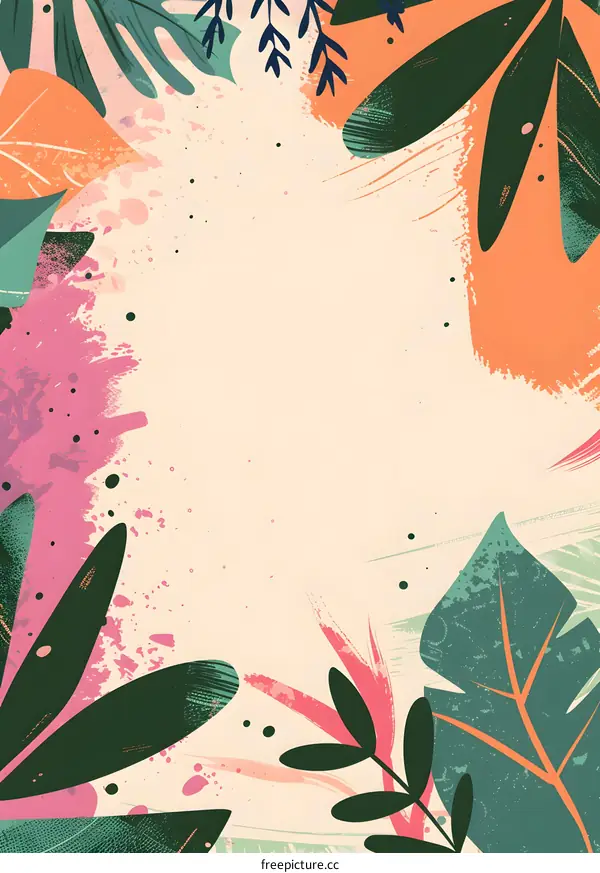 Abstract Tropical Leaves Background Design