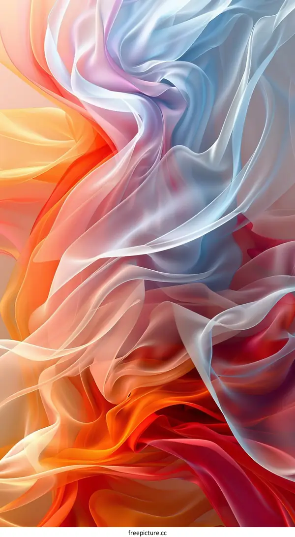 Colorful abstract painting with flowing brushstrokes