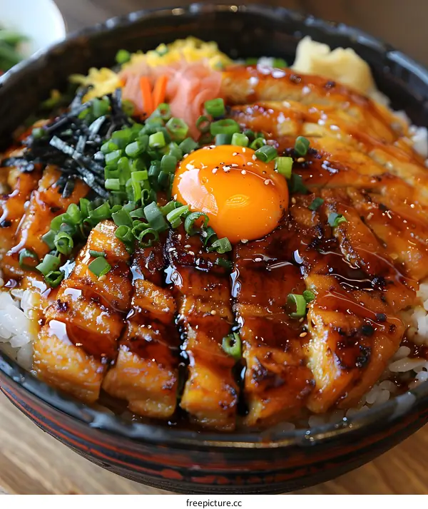 Japanese Eel Rice Bowl with Raw Egg Yolk
