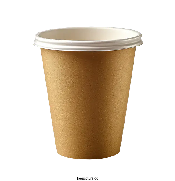 [Transparent Background PNG]Brown Paper Coffee Cup with Lid