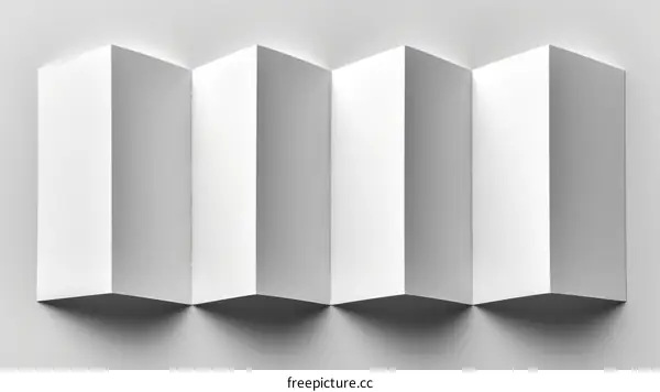 Blank accordion folded paper brochure or flyer mockup