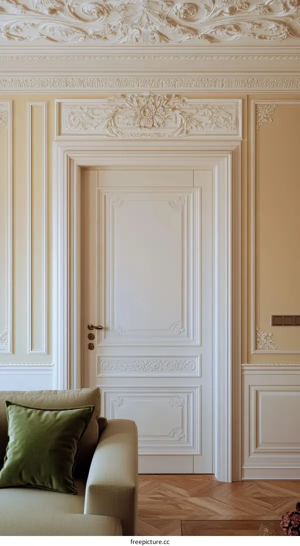 Ornate White Doorway in a Classic Interior