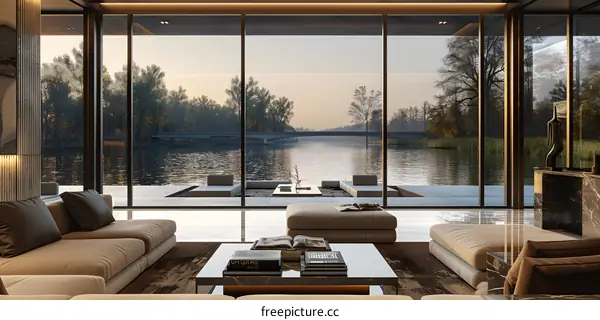 Living Room with Lake View